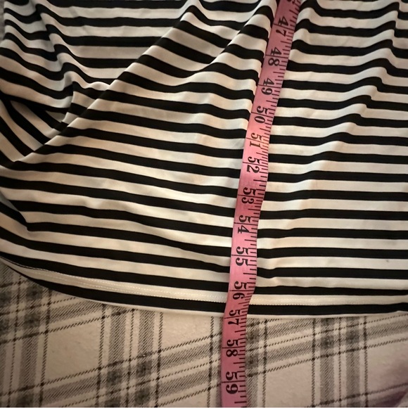 Arden B Black & White Striped Vintage 90’s/Y2K Stretch Cutout Back Dress NWT XS - Picture 13 of 15